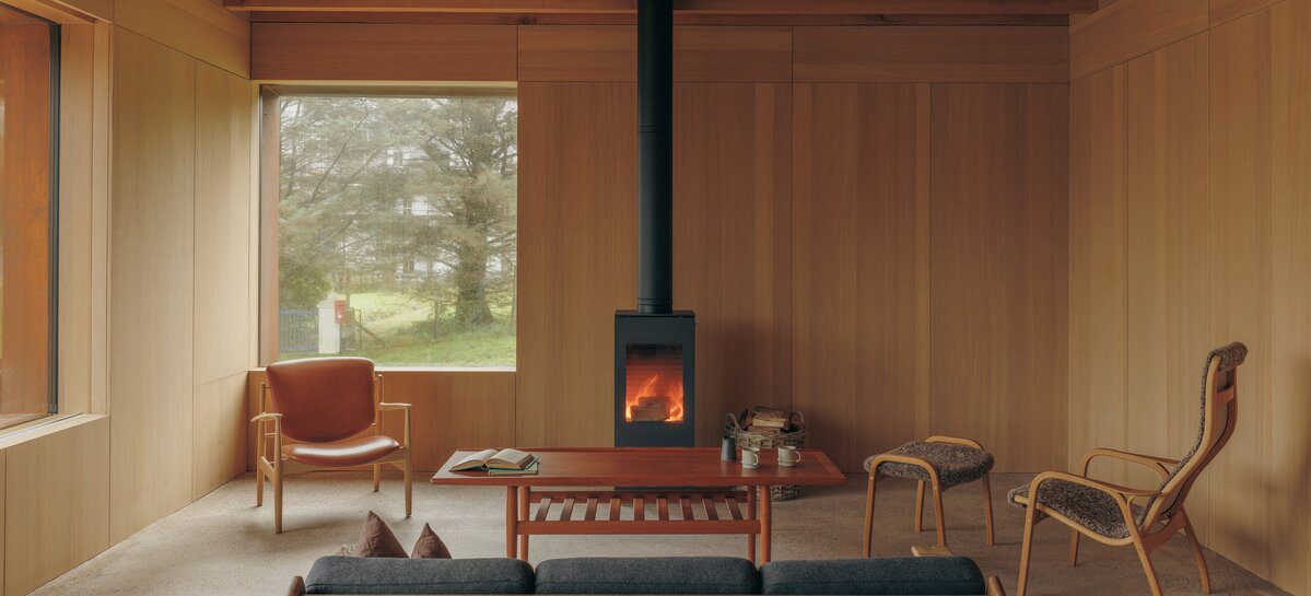 A view from the cozy living room on the modern oak window used for Skye Retreat project