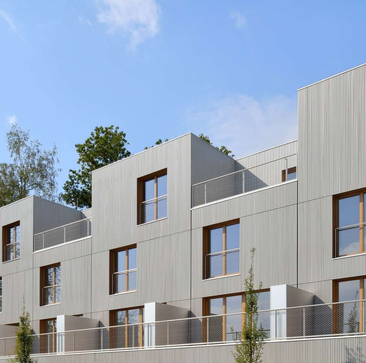 Bespoke timber windows installed across a contemporary residential development