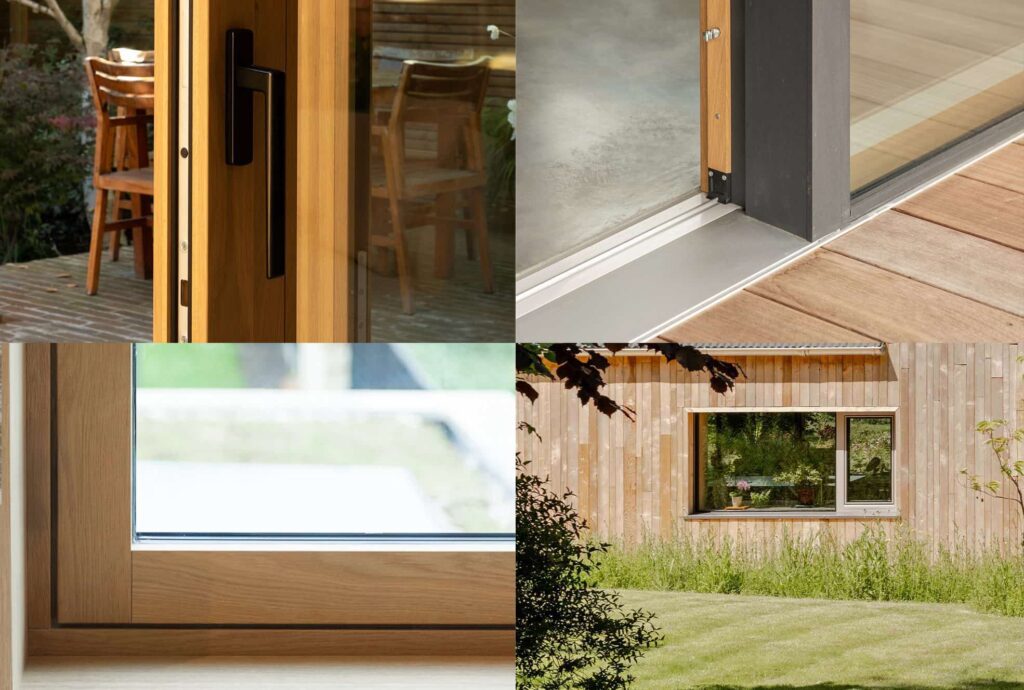 Coastal-grade window hardware, stainless fixings, gasket and drainage details