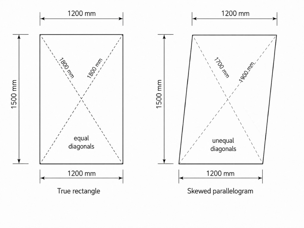 A true rectangle beside a parallelogram