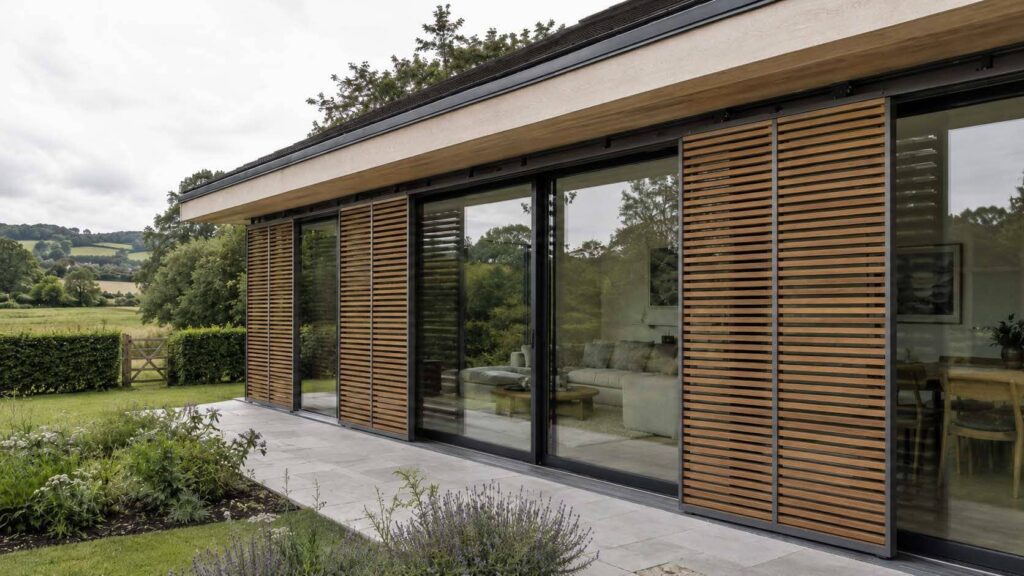 External solar shading on large windows and glazed doors