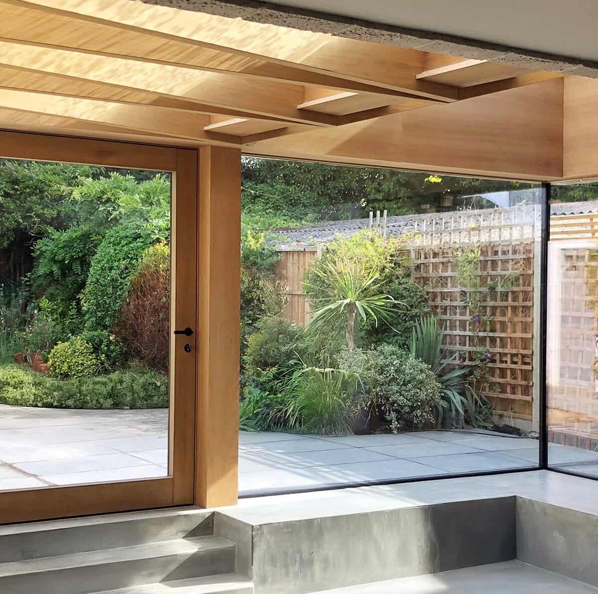 Timber roof and timber glazing