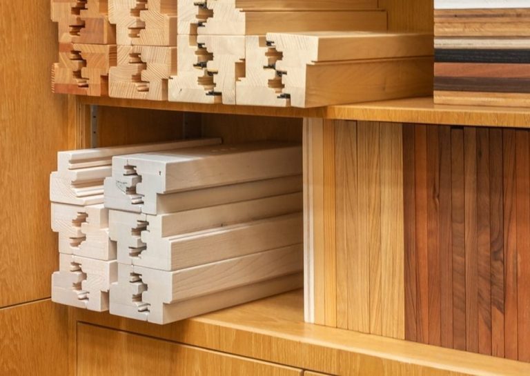 Timber glazing components prepared in the Ecovia workshop